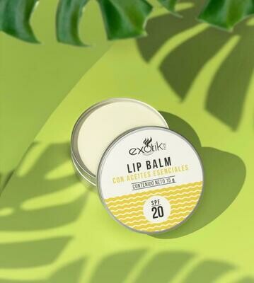 Balsamo Para Labios SFP 20 Con Aceites Esenciales Exotik 15g