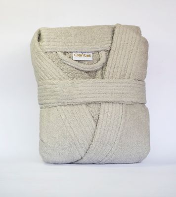 Batas Toalla 100% algodón Gris Con Puño