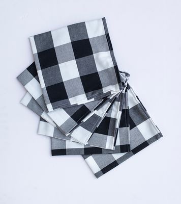 Set De 6 Servilletas Cuadradas Tipo Céfiro Negro De 18X18