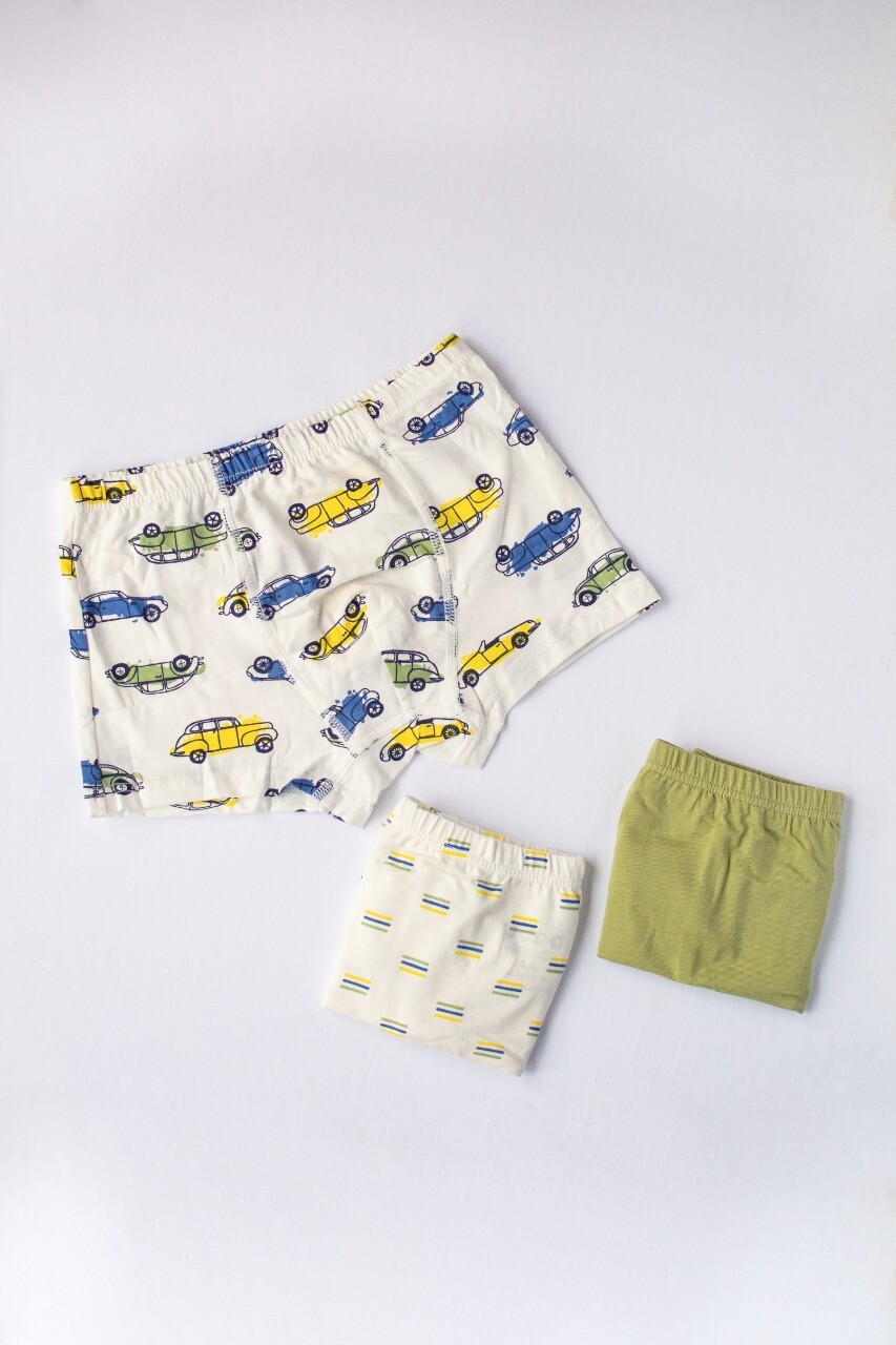 Set de 3 boxer de algodón para niño H677/PJ812-cartoon car