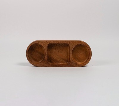 Bandeja de Madera Acacia para Servir 3 divisiones WK1692A 20x7.5 Cm