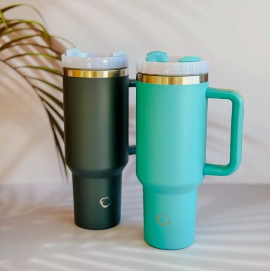 Botella Deportiva de acero inox 40oz Cantel Home con agarradera y pajilla