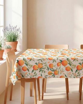 Mantel  90%Alg SANF &amp; 10%POL STAMP/NARANJAS