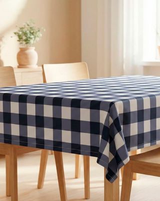 MANTEL MONACO-CASSUR 100% ALGODON SANFORIZADO CUADROS BLANCO/AZUL
