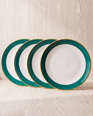 Set de 4 platos Borde Verde