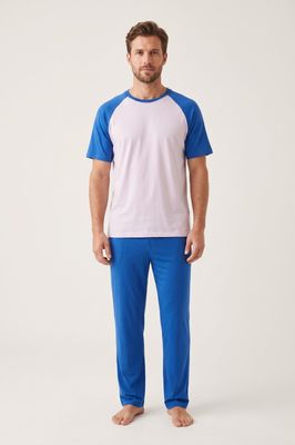 Pijama Caballero Blanco/Azul