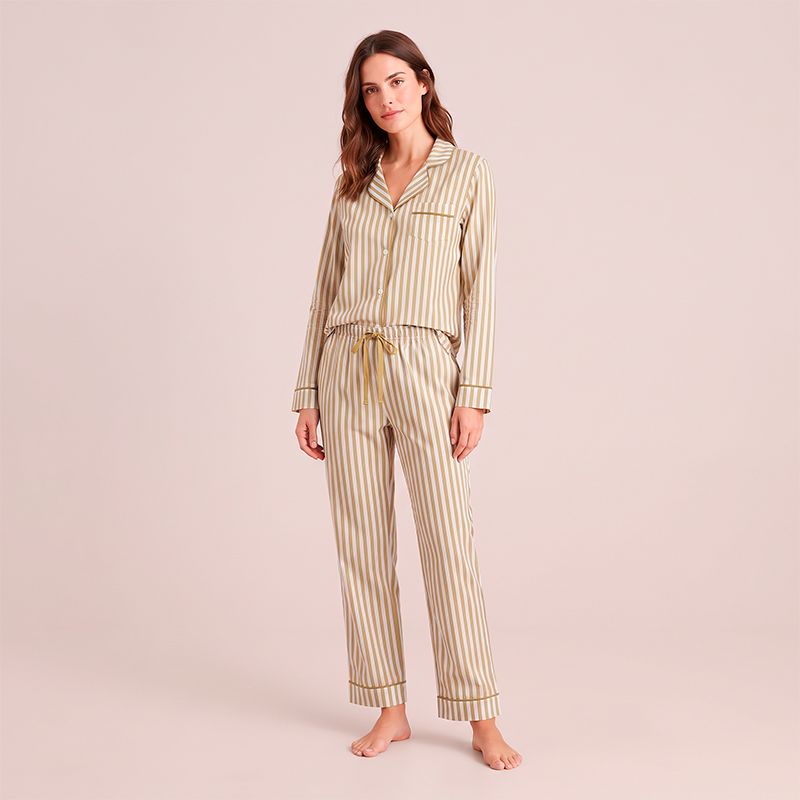 Pijama dama rayas salvia