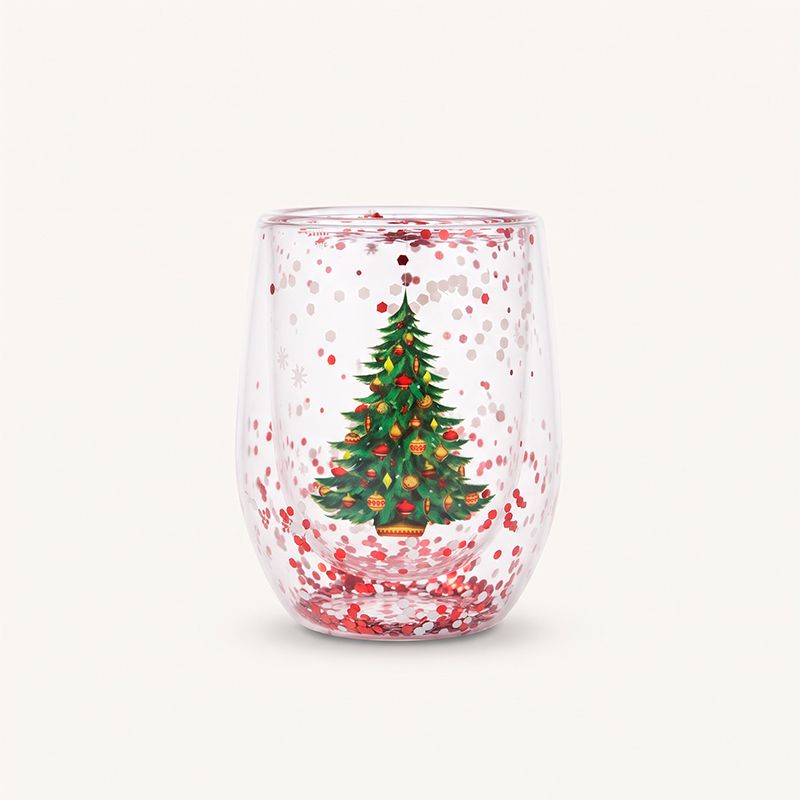 Vaso vidrio Navideño diseño árbol Navidad