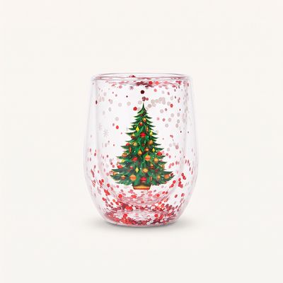 Vaso vidrio Navideño diseño árbol Navidad Vaso vidrio Navideño diseño árbol Navidad