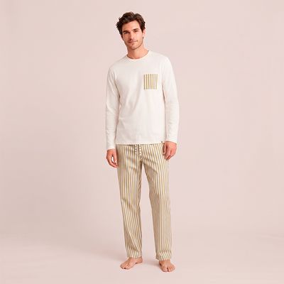 Pijama caballero rayas verde salvia Pijama caballero rayas verde salvia