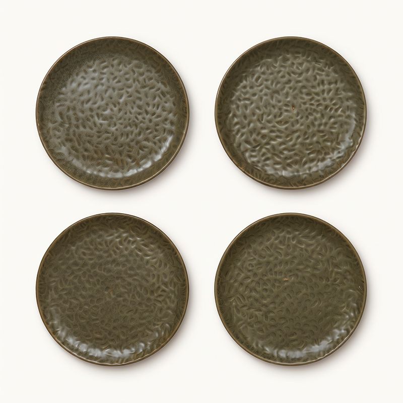 Plato liso de cerámica verde