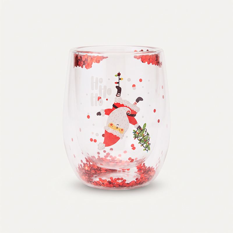 Vaso vidrio Navideño diseño santa claus