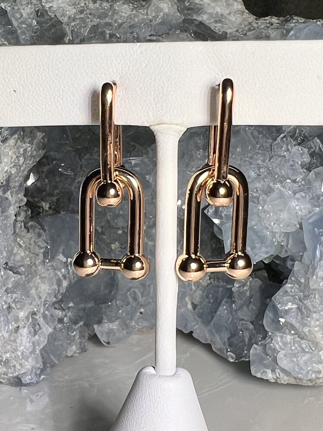 Link Earrings Rose Gold