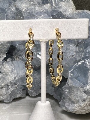 Amber Chain Hoops