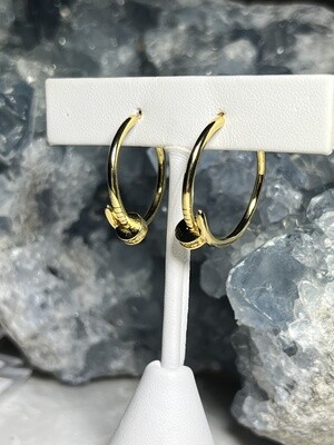 Crystal Nail Gold Hoops