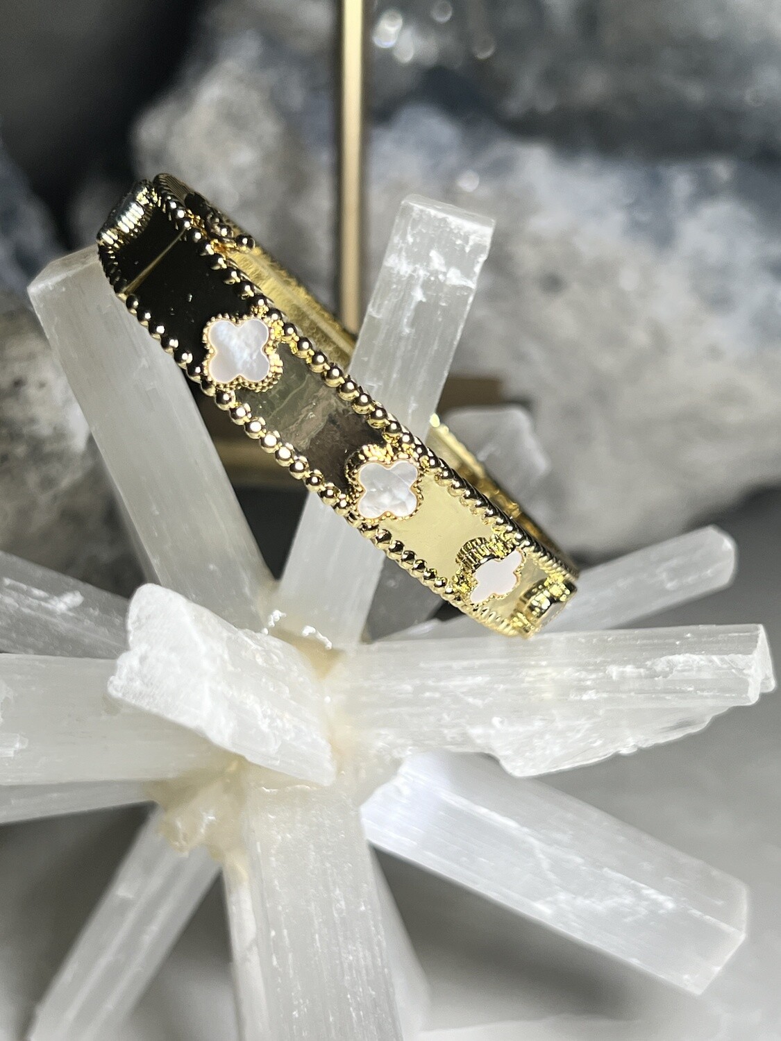 MOP Clover Cuff Gold