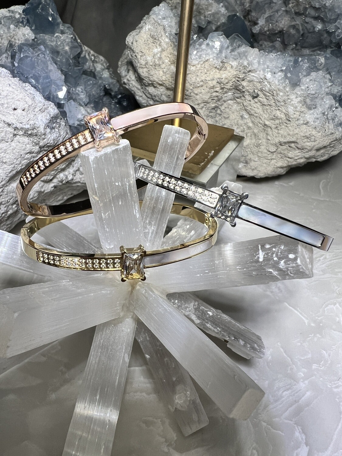 Emerald Crystal MOP Cuff