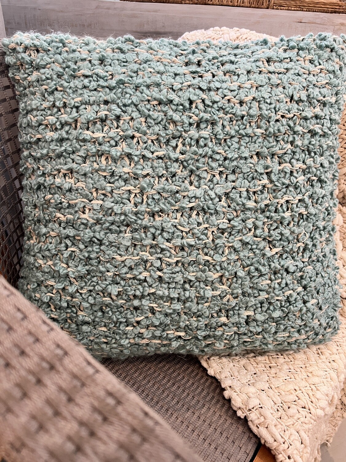 Blue Boucle Pillow