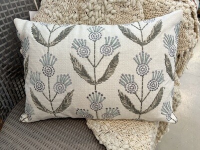 Floral Embroidery Pillow