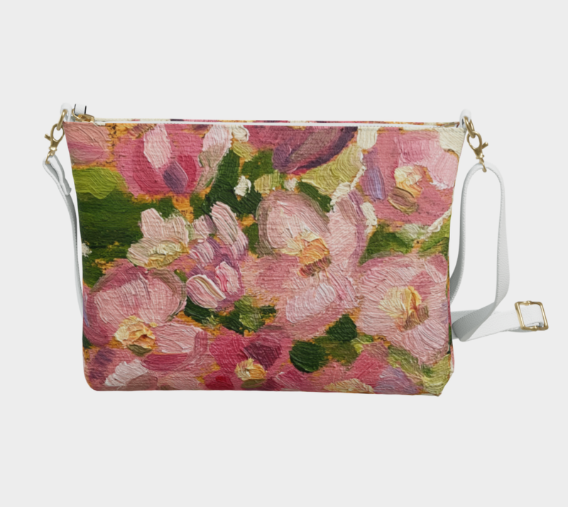 Vegan Leather Cross Body Bag - Crab apple blossom