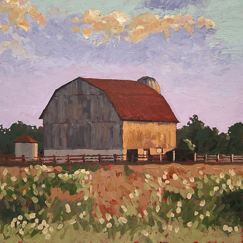 Original Oil painting of a barn