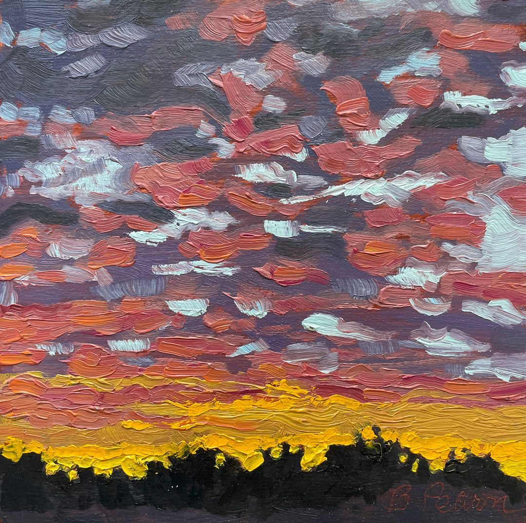 6x6" Red Sky at NIght