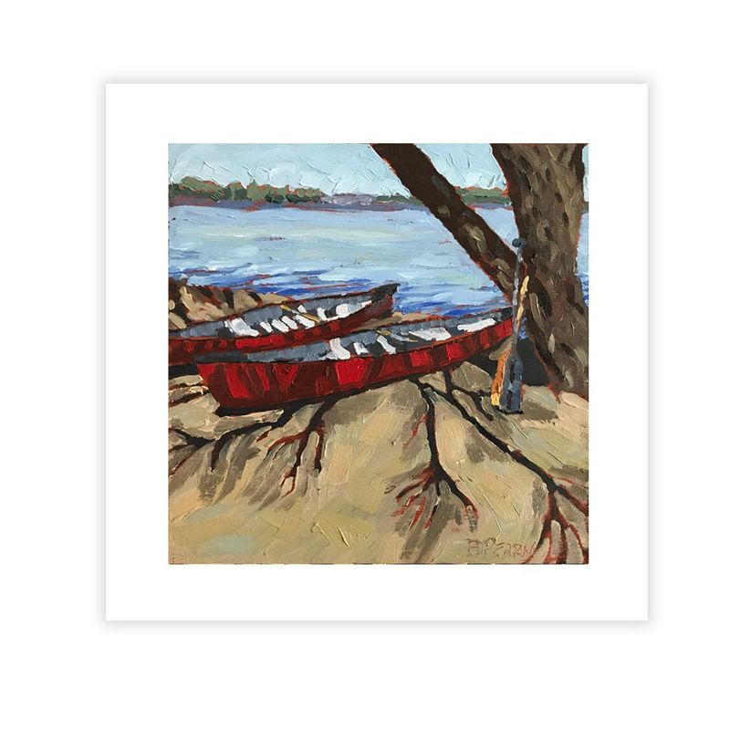 8x8" Print - Two Canoes under a Tree