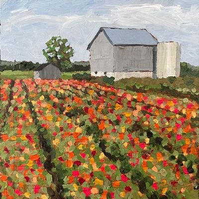 6x6" The Zinnia Field