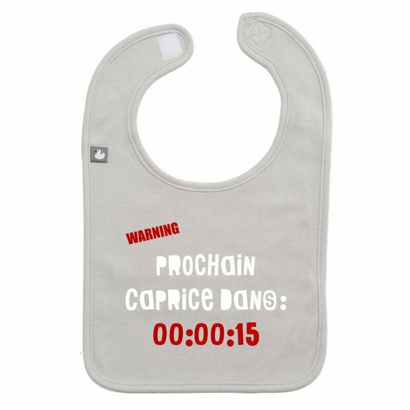 Bavoir Prochain Caprice Dans 15 Secondes Gris Clair 0 18 Mois Co Bavoir Prochain Caprice Dans 15 Secondes Gris Clair 0 18 Mois Co