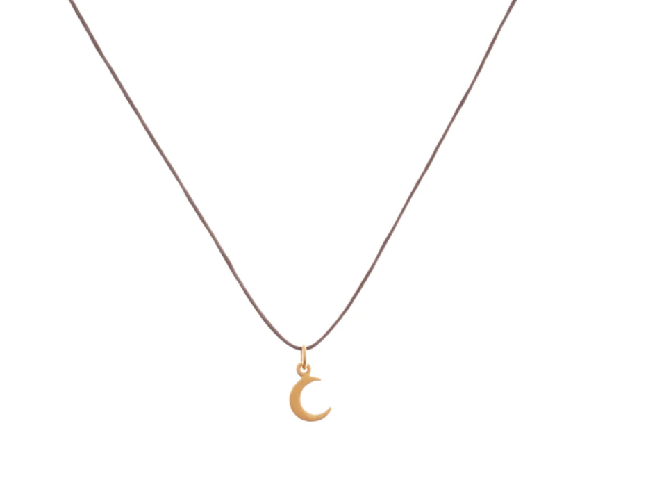 Bronwen Tiny Charm Crescent Moon Necklace