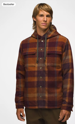 Prana M&#39;s Asgard Hooded Flannel Shirt