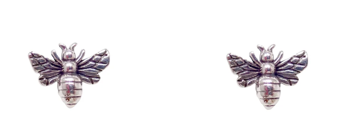 Bronwen Tiny Charm Post Honey Bee Earrings