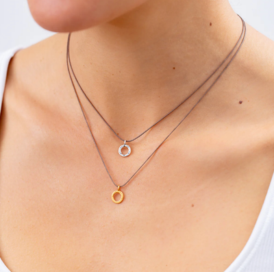 Bronwen Tiny Charm Open Ring Necklace
