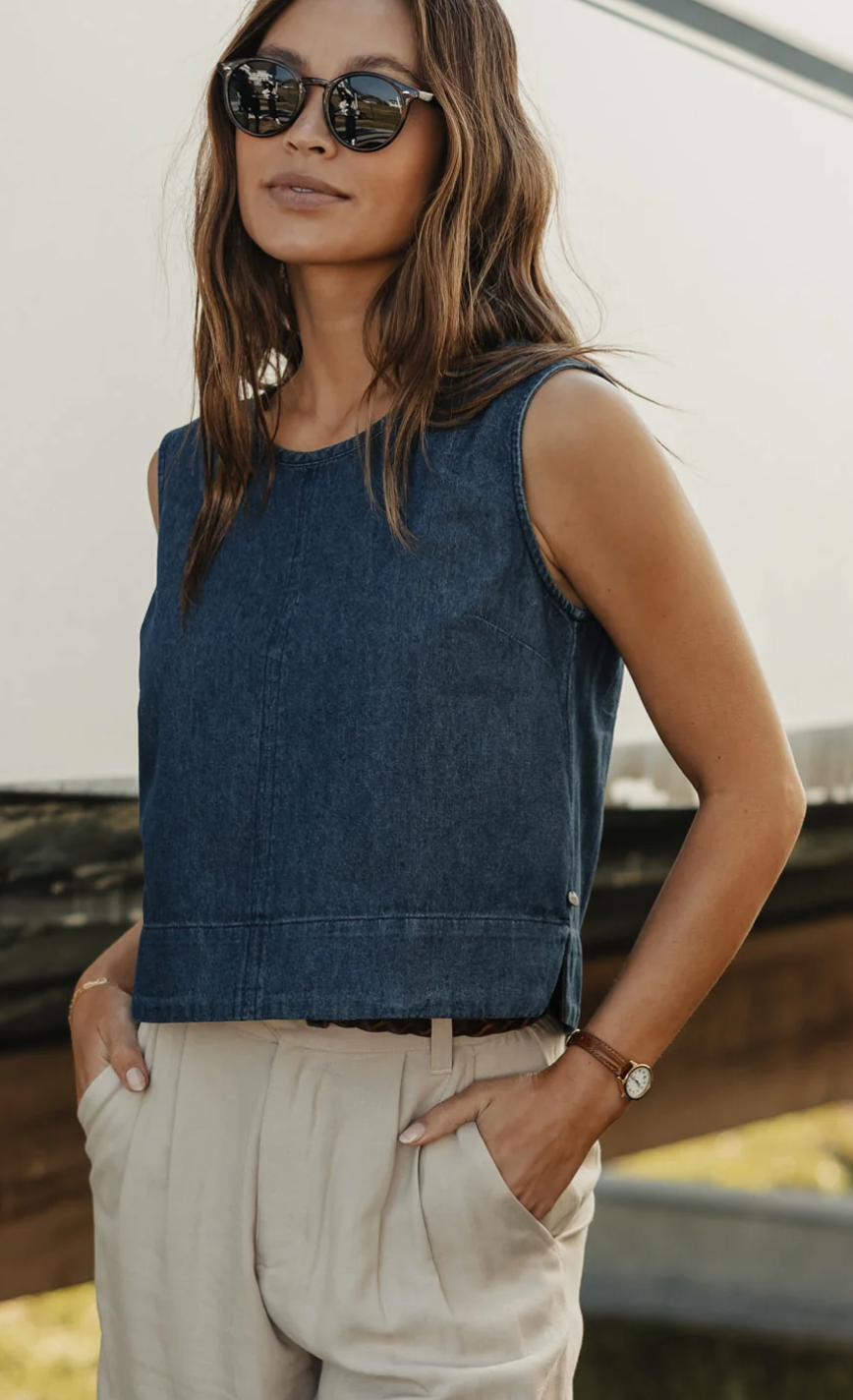 The Normal Brand Lightweight Denim Mariner Top