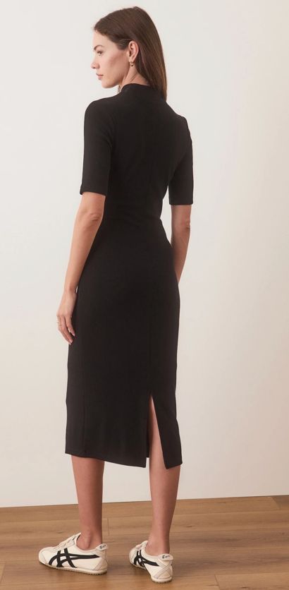 Marine Layer W&#39;s Lexi Rib Mock Neck Midi Dress
