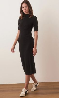 Marine Layer W&#39;s Lexi Rib Mock Neck Midi Dress