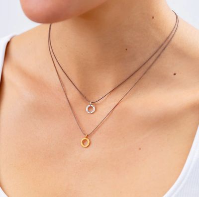 Bronwen Tiny Charm Open Ring Necklace