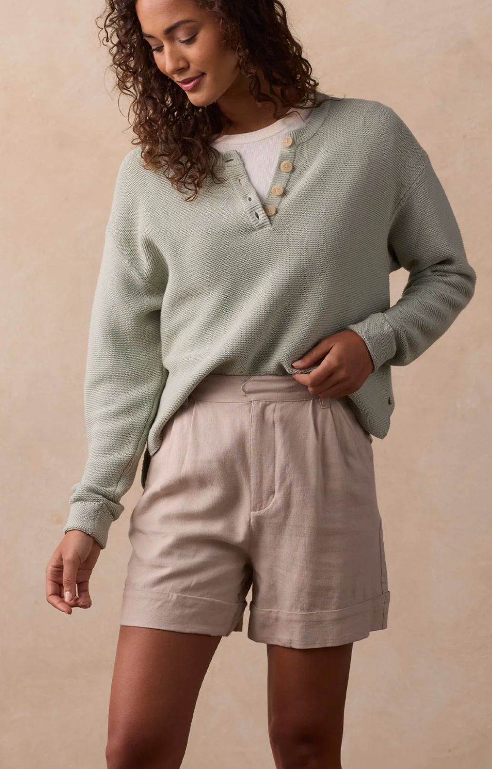 The Normal Brand W's Leukos Linen-Blend Shorts The Normal Brand W's Leukos Linen-Blend Shorts