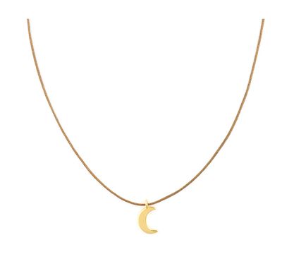 Bronwen Tiny Charm Crescent Moon Necklace