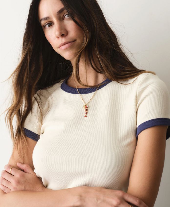 Marine Layer W's Lexi Rib Ringer Tee