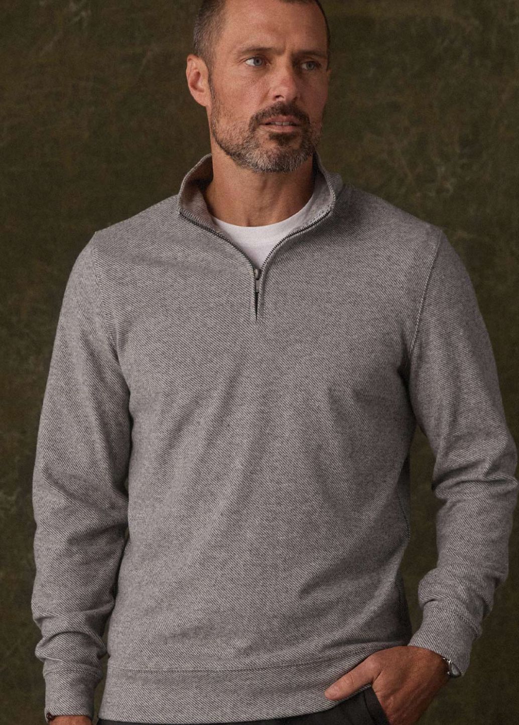 The Normal Brand M's Brushed Textured Knit Quarterzip