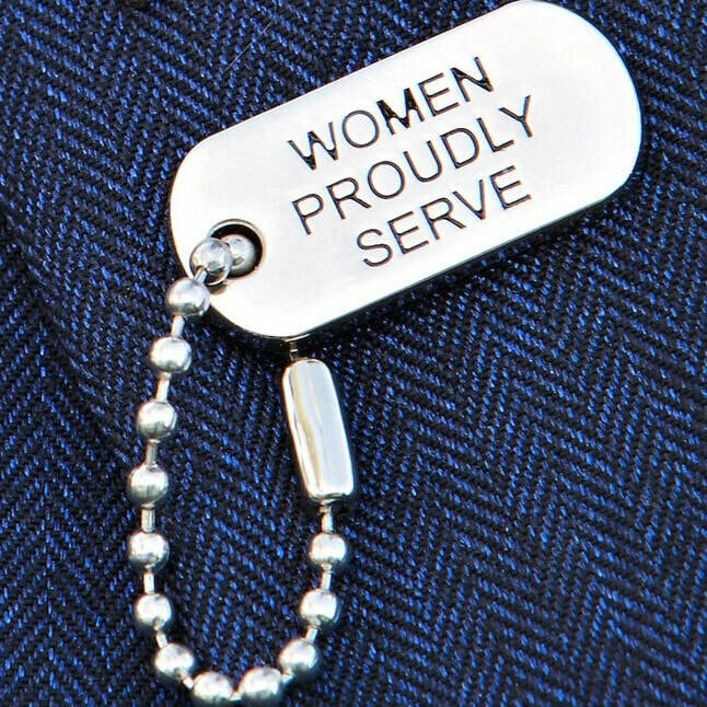 Dog Tag Pin: Women Proudly Serve | Women Veterans Alliance