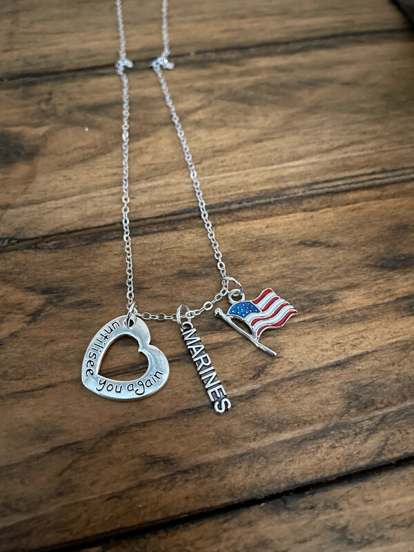 Necklace “Until I See You again” Marines American flag
