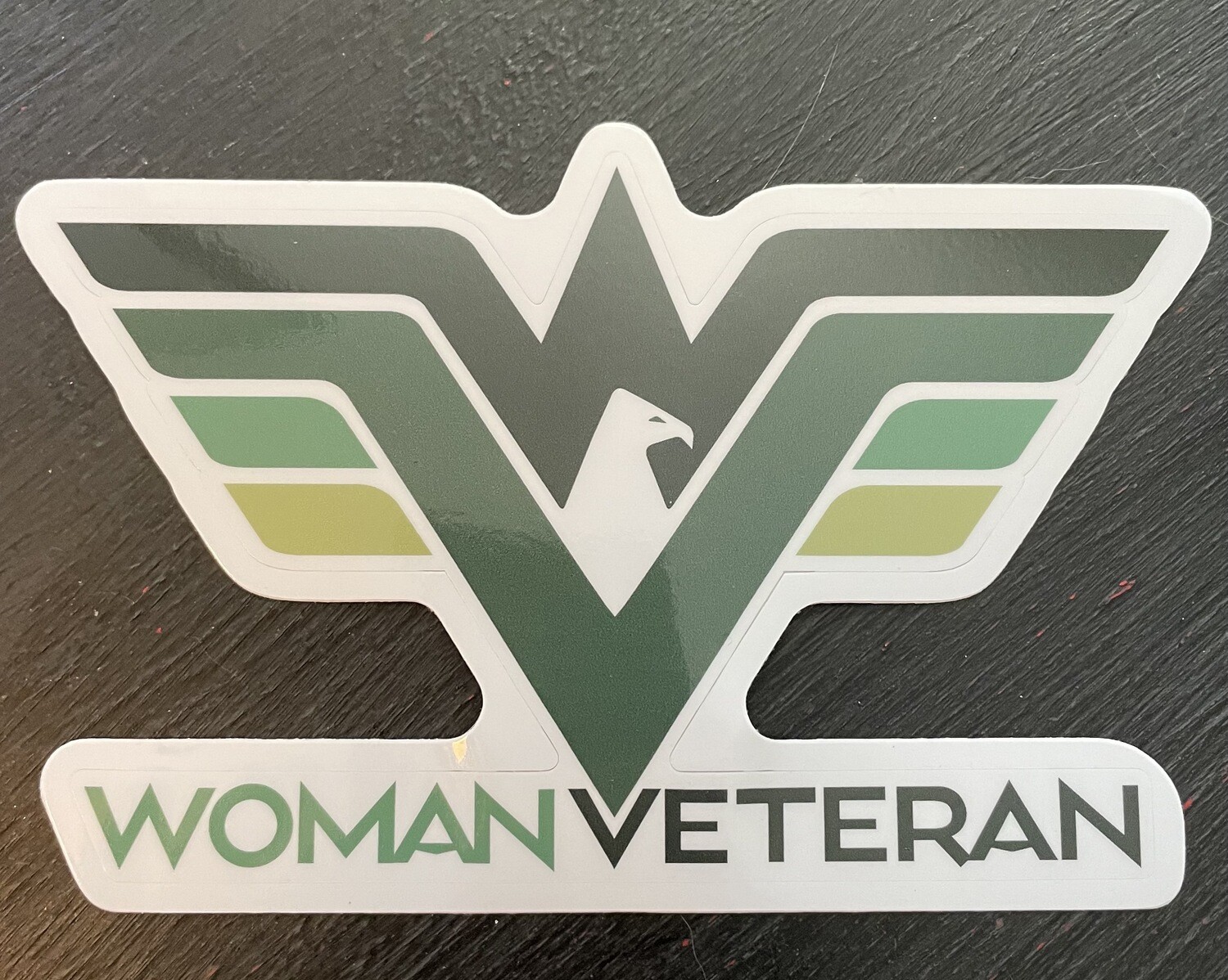 Sticker: Woman Veteran Green