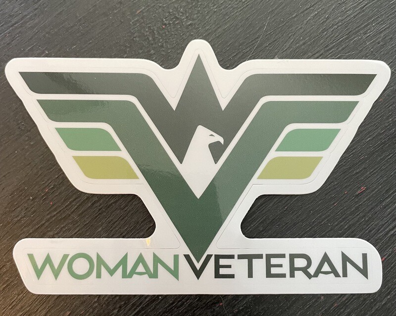 Sticker: Woman Veteran Green