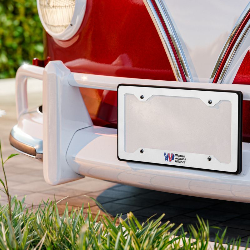 Metal license plate frame