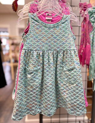 Mermaid Shimmer Aqua Pocket Dress