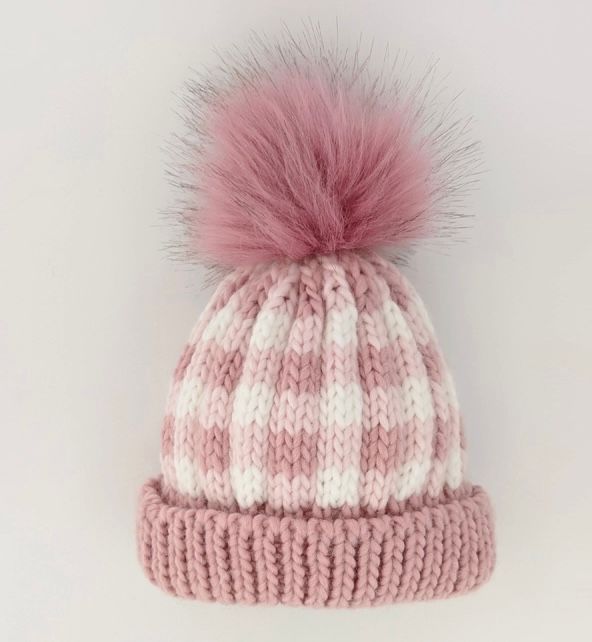 Pink Buffalo Check Beanie