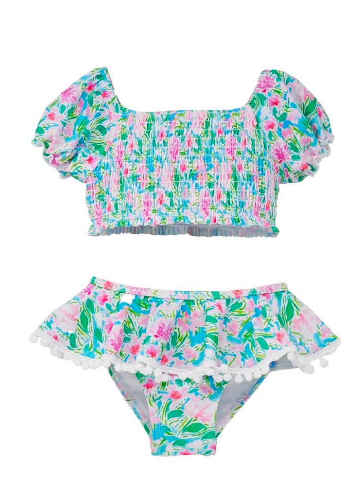 Summer Garden Smocked Bikini