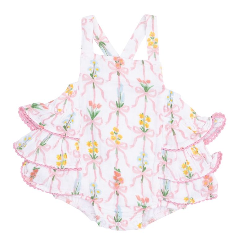 Bouquet Ribbons Ruffle Sunsuit